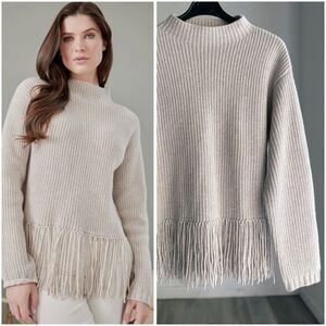 Alashan 100% Merino Wool Fringed Sweater Medium